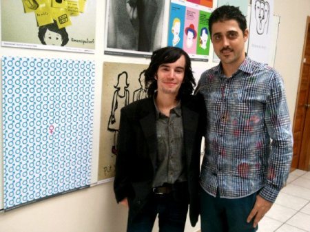 Me, my poster 'Female Surrounded' and Pau Ricart