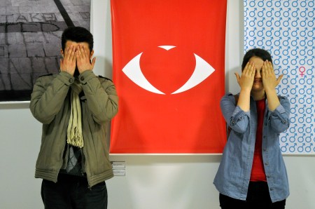 Onur Aşkın and my posters at the International Invitational Poster Festival 1