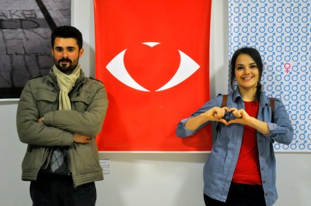Onur Aşkın and my posters at the International Invitational Poster Festival